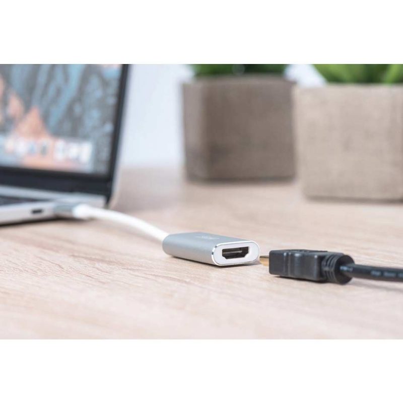 Adaptors | USB C To HDMI M/F Adapter 4K 30Hz Silver / White Adaptors Adaptors