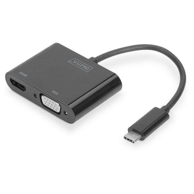 Adaptors | USB Type-C HDMI + VGA Adapter Black Adaptors Adaptors