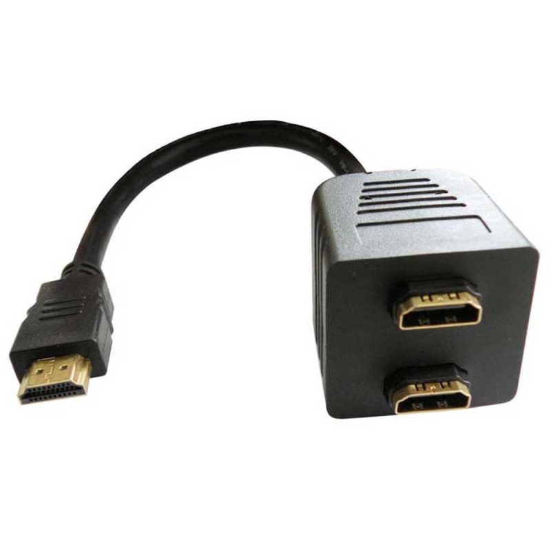 Audio and Video | 0569 1×2 M/F 35 cm HDMI Adapter Black Adaptors Adaptors