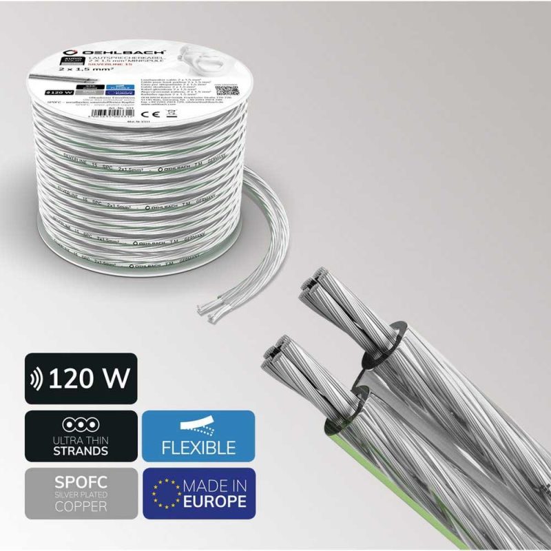 Audio and Video | 2×1.5 mm Speaker Cable 6 m Silver Audio & Video Audio & Video