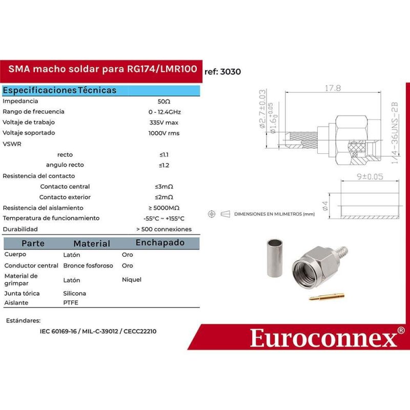 Audio and Video | 3030 SMA RG-174 Connector Silver Audio & Video Audio & Video