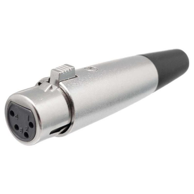 Audio and Video | 4 Pin 1569 Female XLR Connector Silver Audio & Video Audio & Video