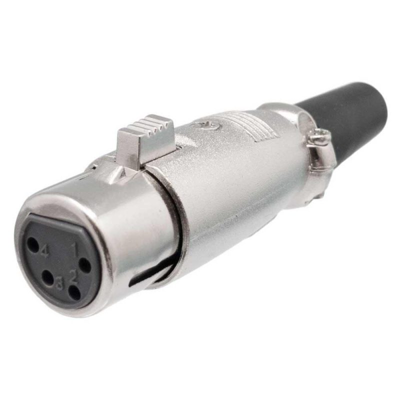 Audio and Video | 4 Pin 1571 Female XLR Connector Silver Audio & Video Audio & Video