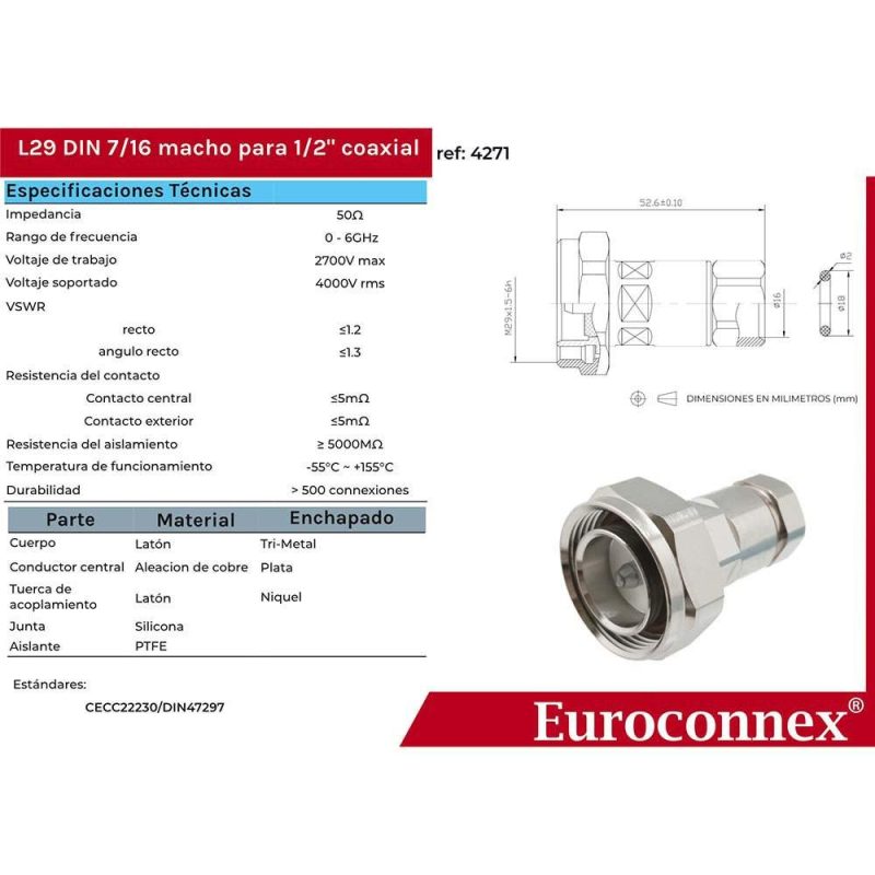 Audio and Video | 4271 DIN Male Connector Silver Audio & Video Audio & Video