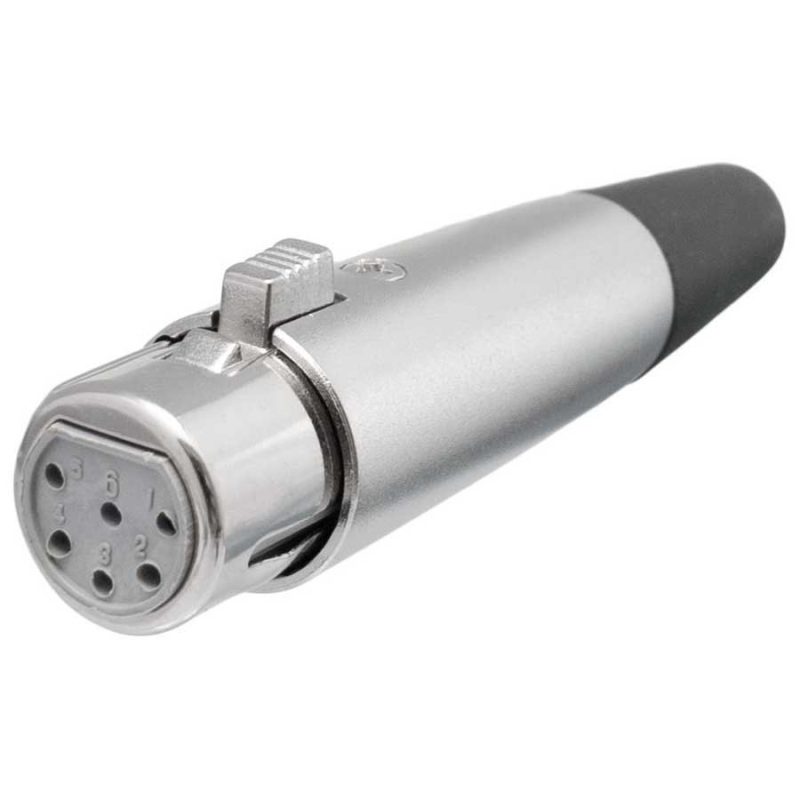 Audio and Video | 6 Pin 1589 Female XLR Connector Silver Audio & Video Audio & Video