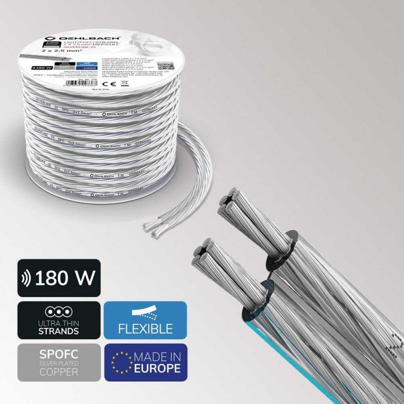 Audio and Video | D1C186 20 m Speaker Cable Silver / Clear Audio & Video Audio & Video