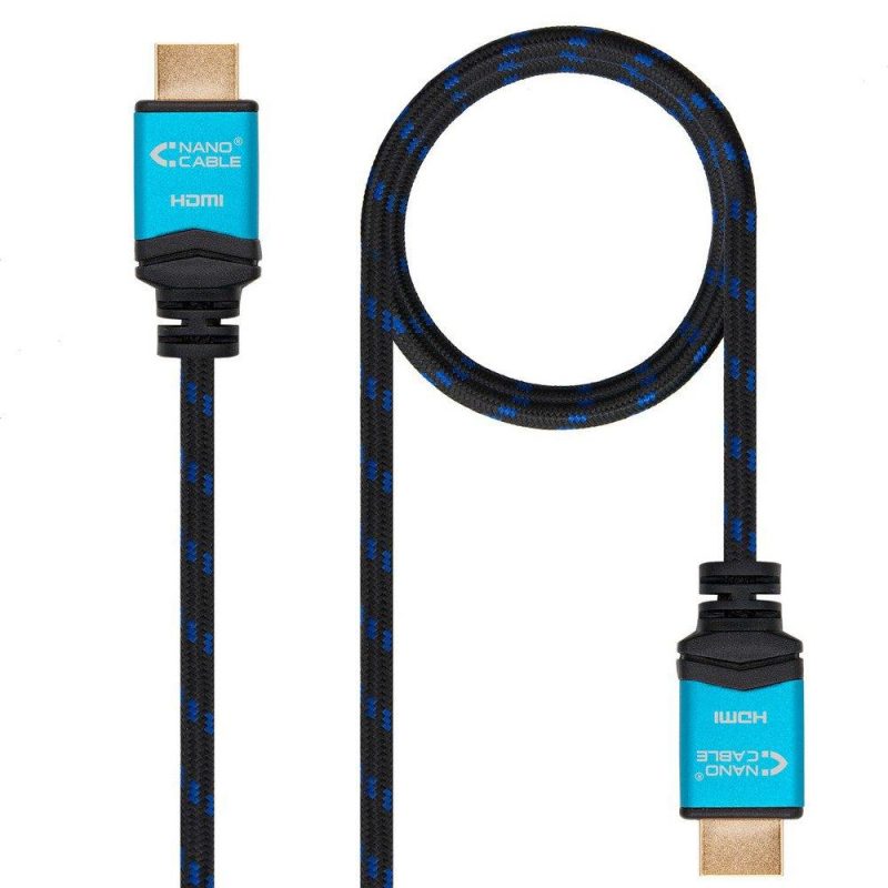 Audio and Video | HDMI A Male To Male 4K Cable 2 m Black / Blue Audio & Video Audio & Video