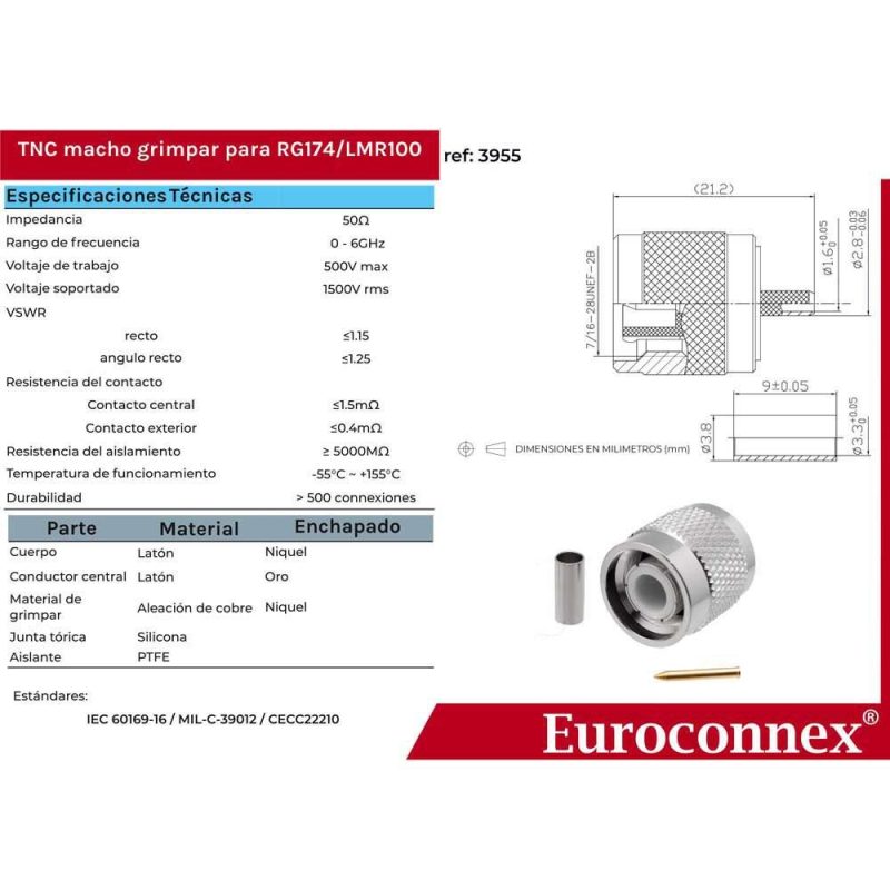 Audio and Video | Lmr100 Tnc Male Crimp Ptfe RG174 Connector Silver Audio & Video Audio & Video