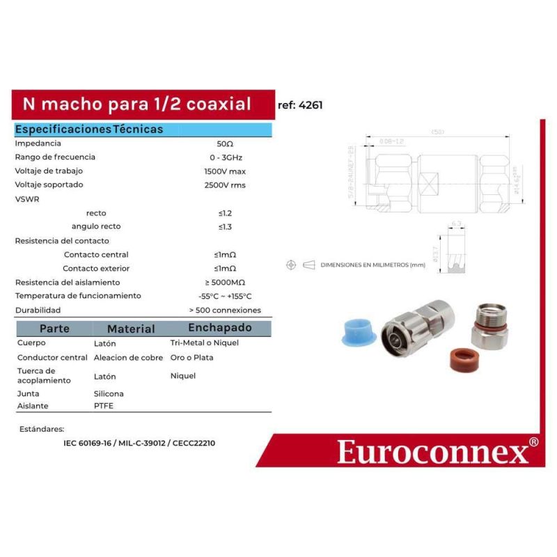 Audio and Video | Male Weld For 1/2´´ N Connector Silver Audio & Video Audio & Video