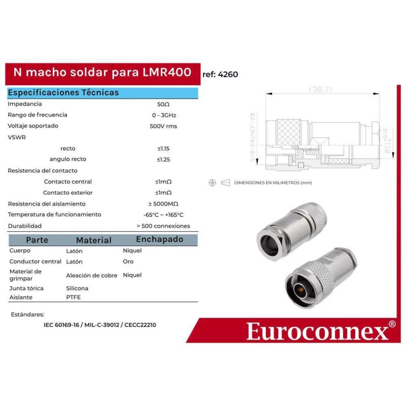 Audio and Video | Male Weld For Lmr400 Ptfe N Connector Silver Audio & Video Audio & Video