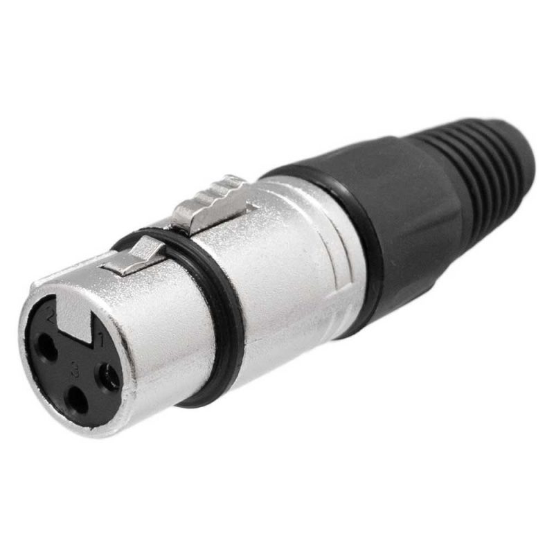 Audio and Video | Microphone 3 Pin 2111 Female XLR Connector Silver Audio & Video Audio & Video