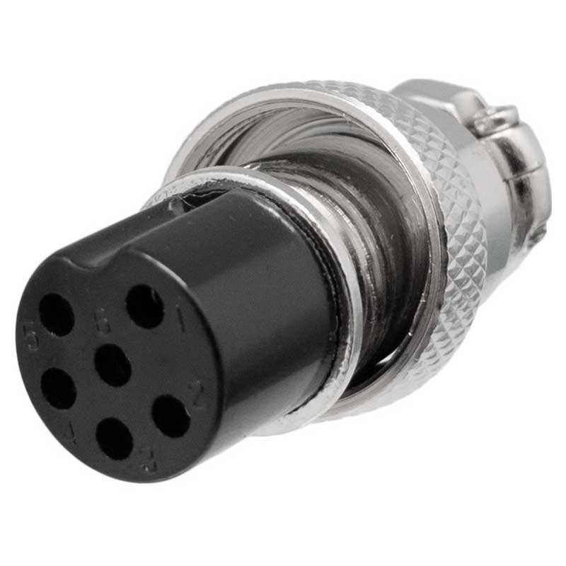 Audio and Video | Microphone 6 Pin 1181 Female GX16 Connector Silver Audio & Video Audio & Video