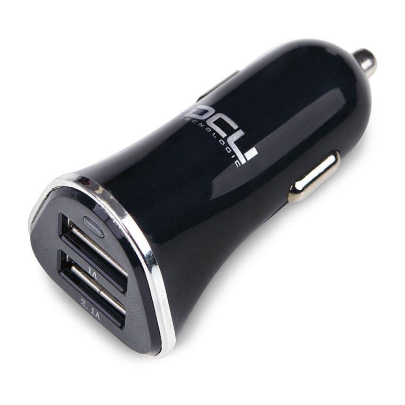 Chargers | 2 USB 3.1A Aluminium Black Car Electronic Devices Black