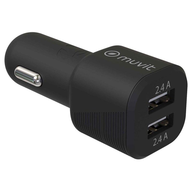 Chargers | 2 USB 4.8A 24W Charger Black Car Electronic Devices Black