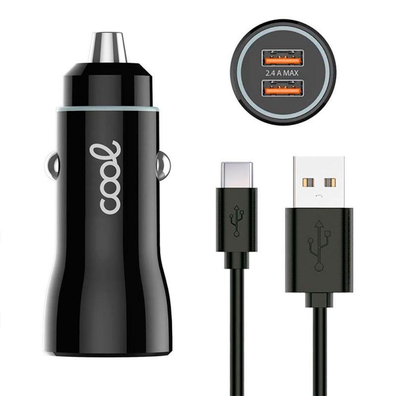 Chargers | 2xUSB 2.4A Car Charger Black Car Electronic Devices Black