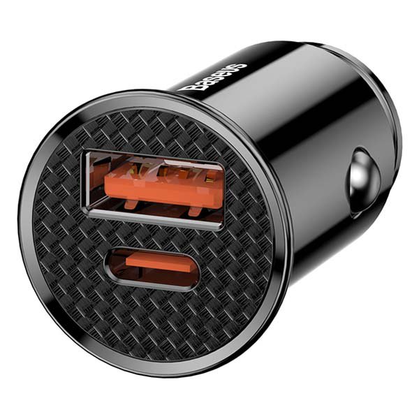 Chargers | 30W 3A 1xUSB-A 1xUSB-C Car Charger Black Car Electronic Devices Black