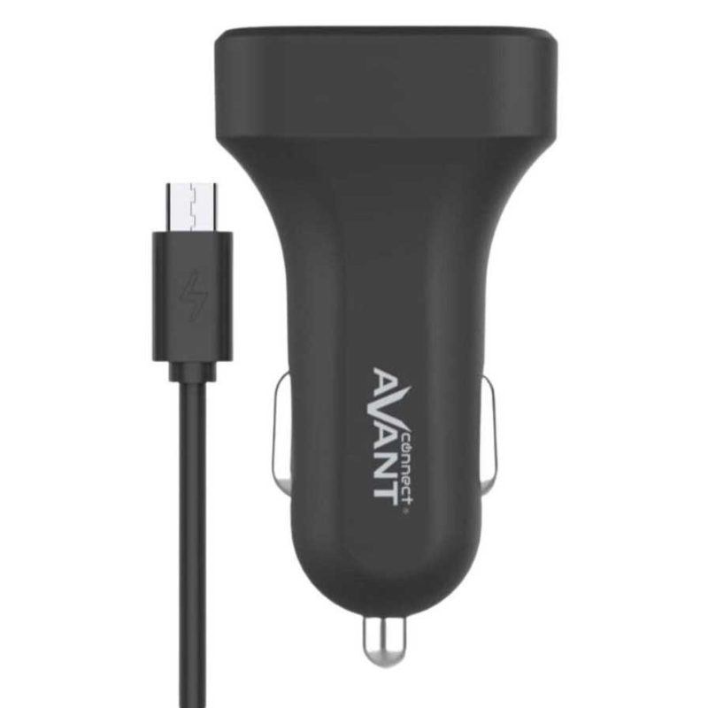 Chargers | AV1113N micro usb car charger Black Car Electronic Devices Black