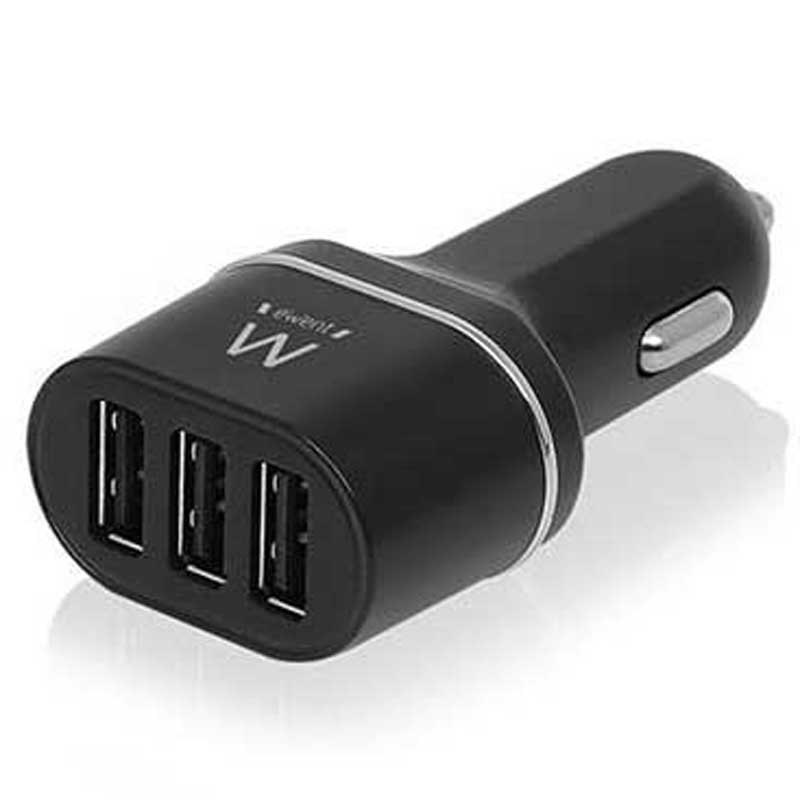 Chargers | EW1202 USB-A 24W Car Charger 3 Ports Black Car Electronic Devices Black