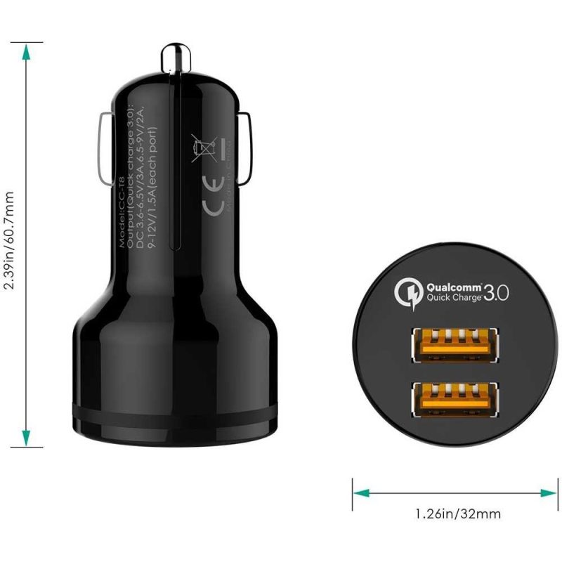 Chargers | Expedition Series 36W Car Charger Black Car Electronic Devices Black