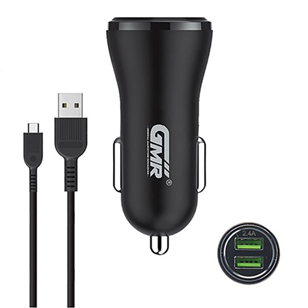 Chargers | GOCH2703 Car Charger With Type-C Cable 2.4A Black Car Electronic Devices Black