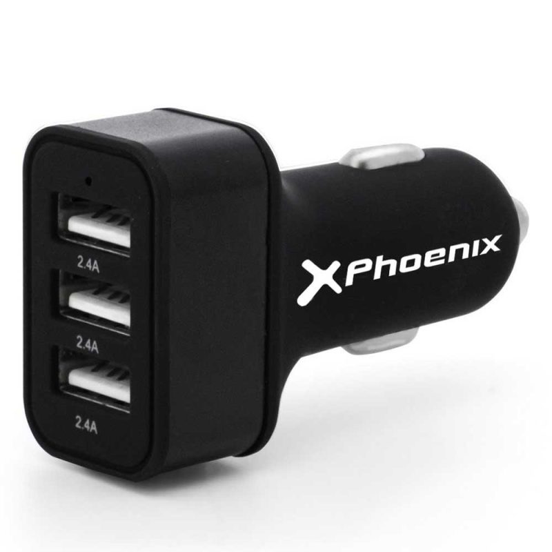 Chargers | PHCARCHARGER3USB USB-A Car Charger 3 Ports Black Car Electronic Devices Black