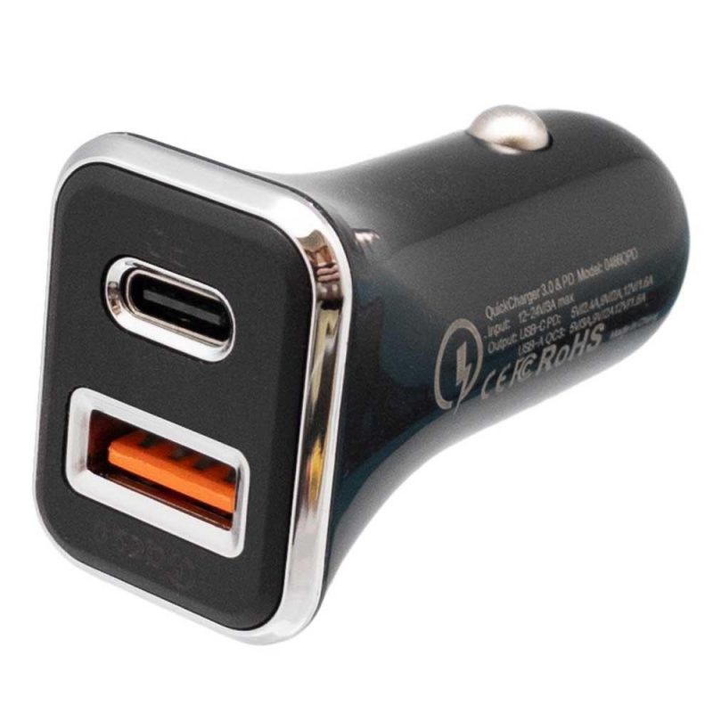 Chargers | QC 3.0 PD Car Charger Black Car Electronic Devices Black