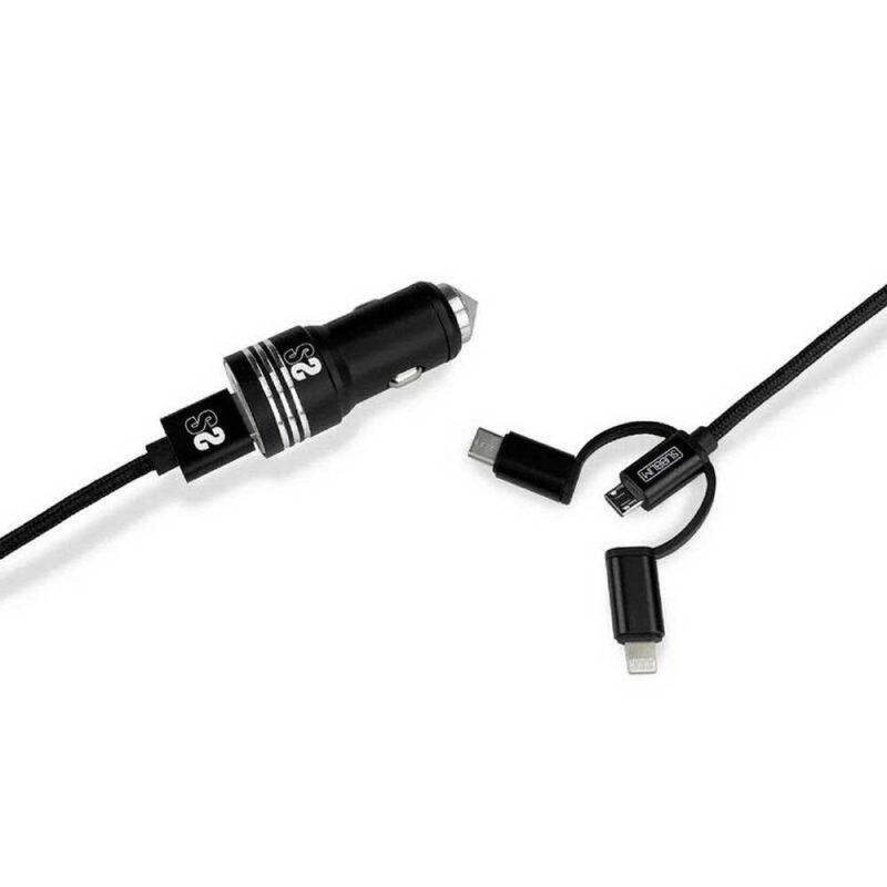 Chargers | SUB-CHG-4CC002 3 In 1 12W Car Charger Black Car Electronic Devices Black