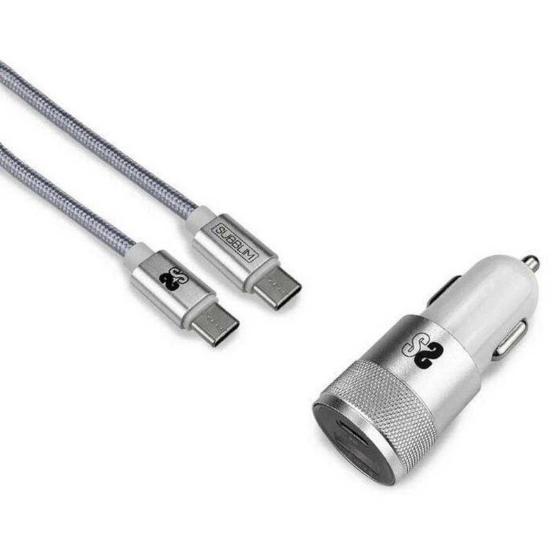 Chargers | SUB-CHG-5CPD01 Car Charger Silver Car Electronic Devices Chargers