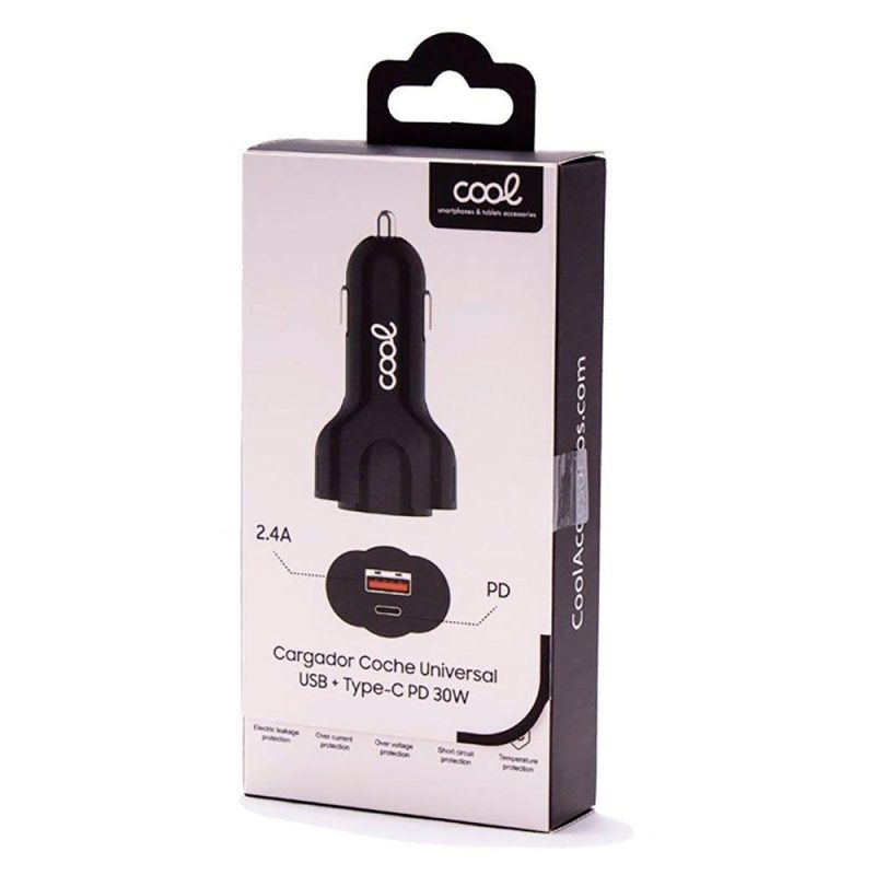 Chargers | USB A/C 30W Car Charger Black Car Electronic Devices Black