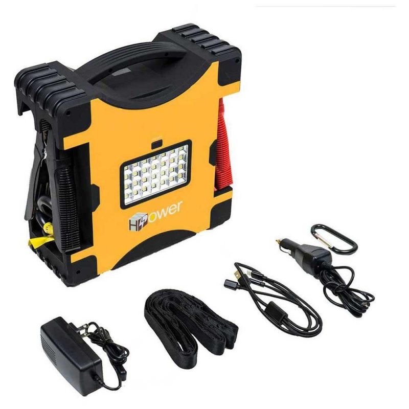 Charging points | JS6400A 24V 110-230V 6000A Portable Lithium Battery Black / Yellow Car Electronic Devices Black