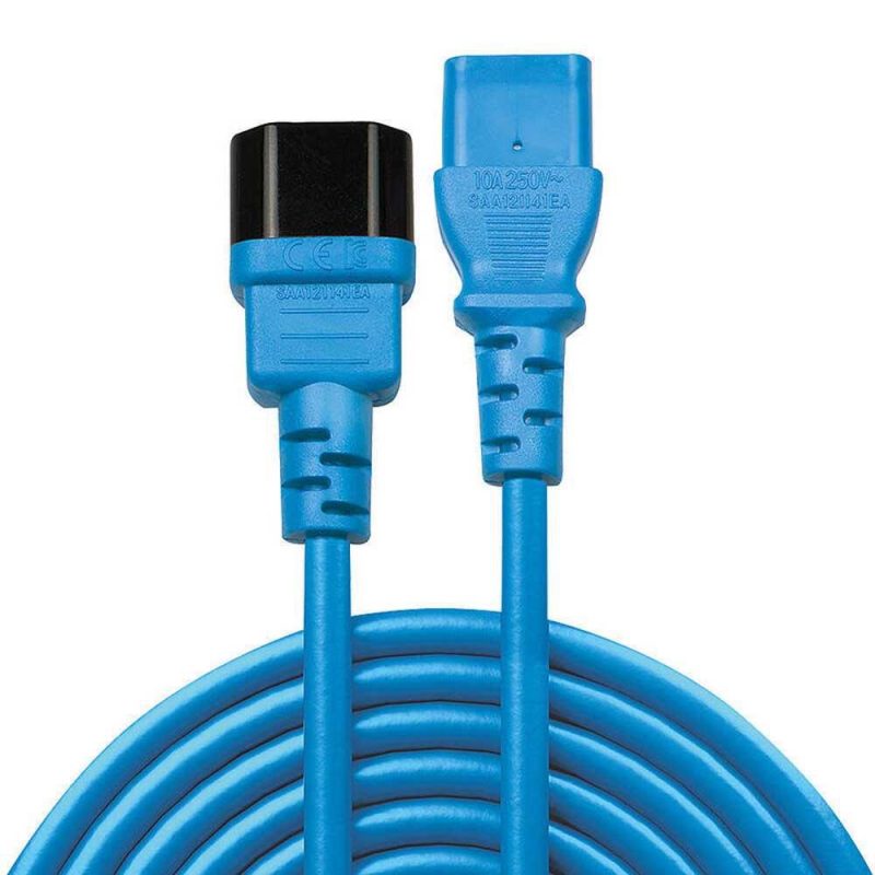 Electrical Power Cables | Extension Lead Power Cord 1 m Blue Cables Blue