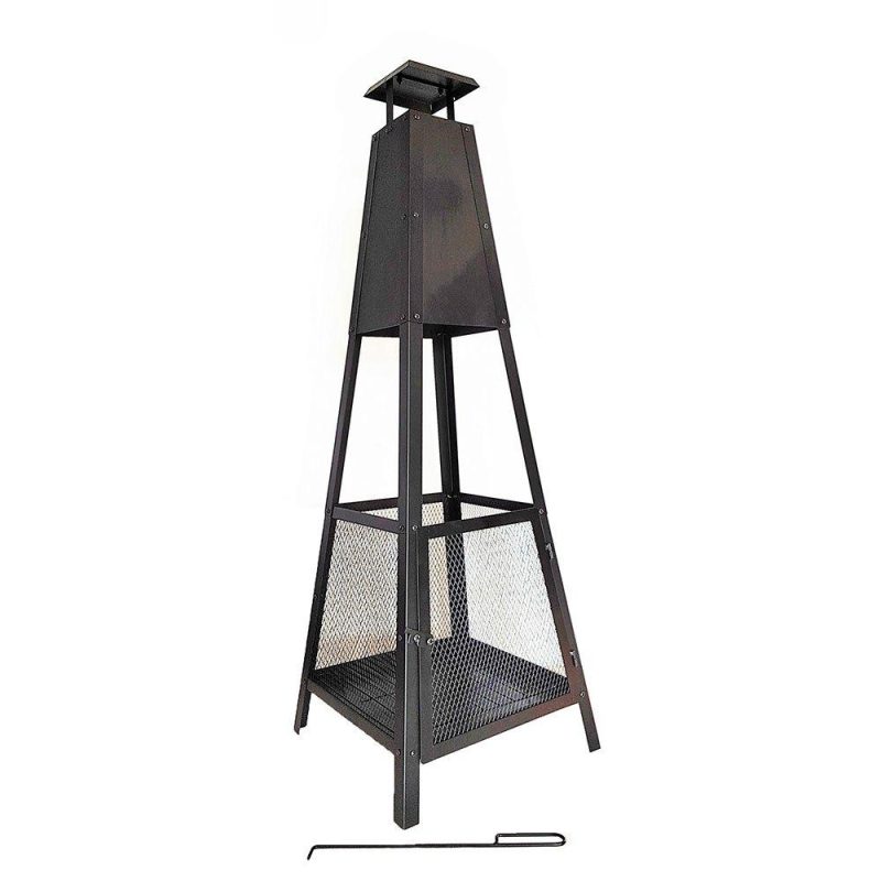 Outdoor Stoves | Akita Totem 40x40x140 cm Fire Pit Black Climatization Black