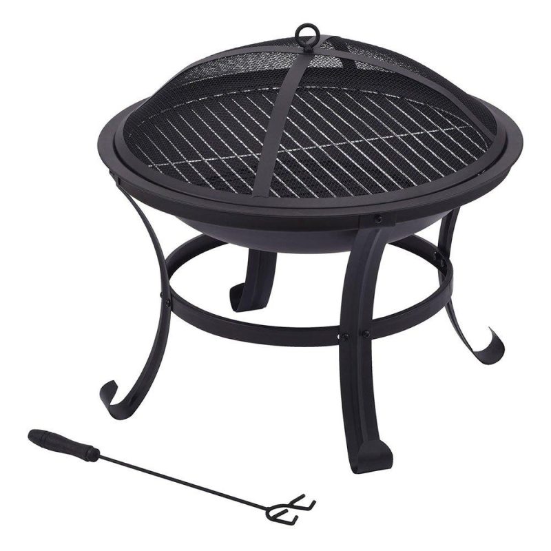 Outdoor Stoves | Fogo 2-in-1 56×47 cm Fire Pit Black Climatization Black