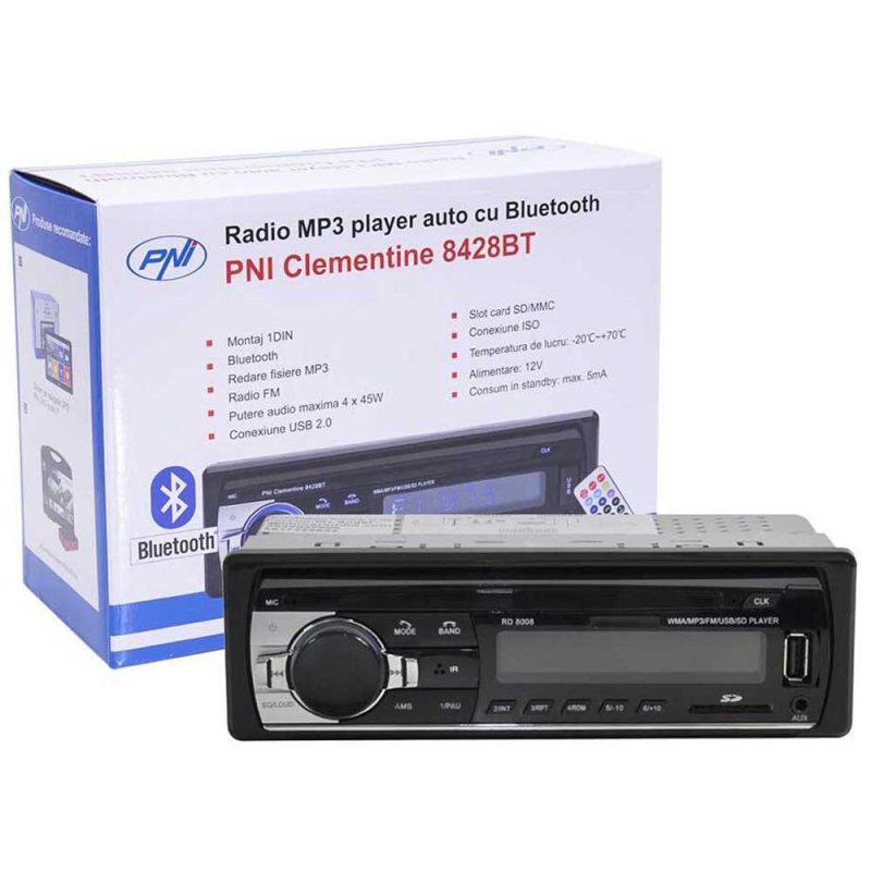 Radios | Clementine 8428BT Radio MP3 Player With Bluetooth Black Car Electronic Devices Black