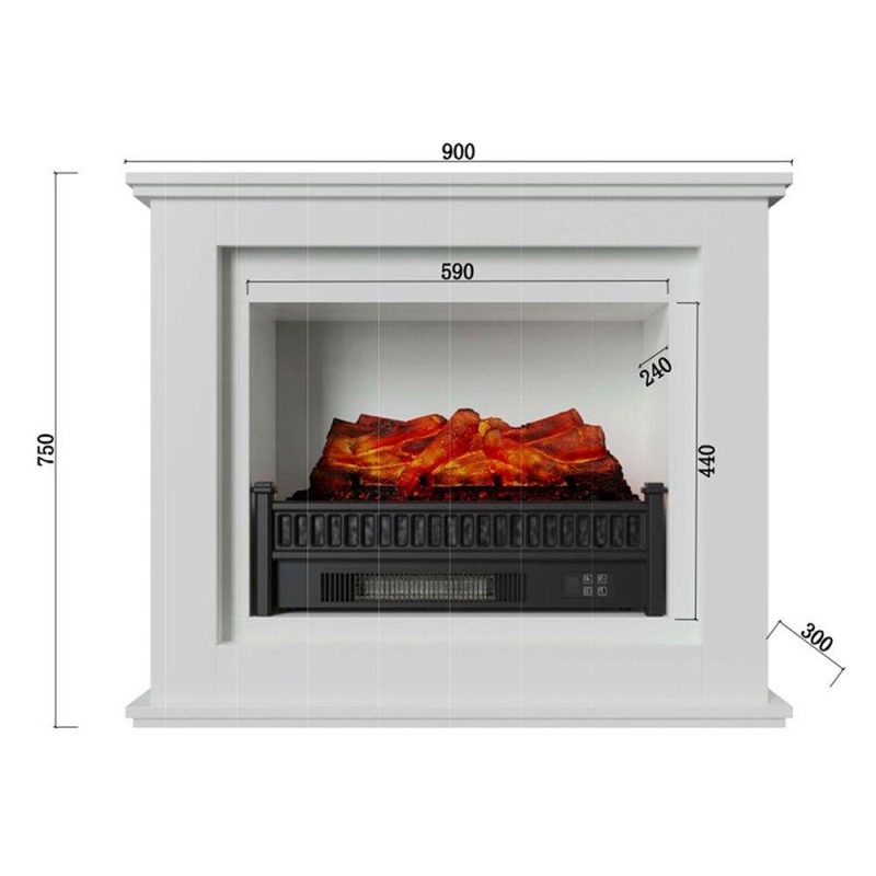 Stoves | Bairon 90x30x75 cm 1820W Electric Chimmney Climatization Stoves