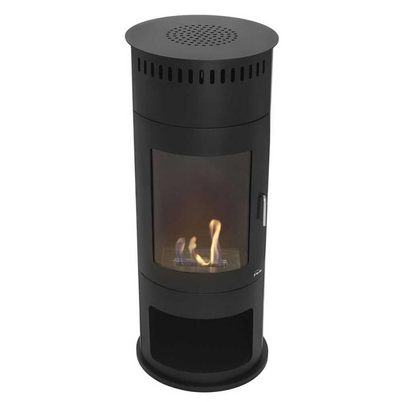 Stoves | Bestfire Ethanol Fireplace Tower Black Climatization Black