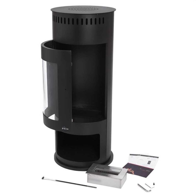 Stoves | Bestfire Ethanol Fireplace Tower Black Climatization Black