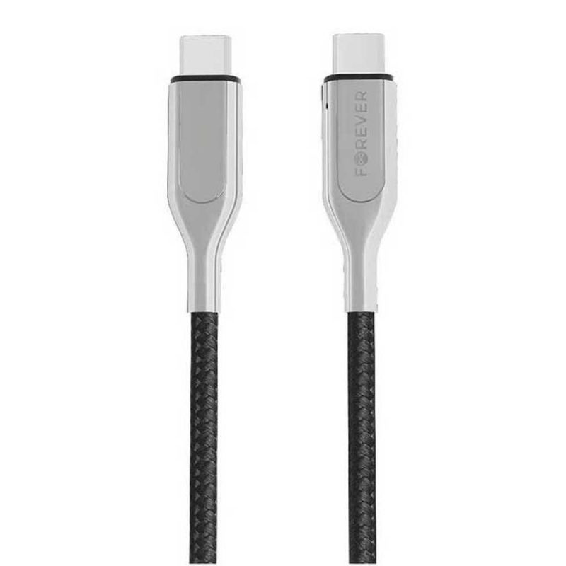 USB Cables | Core Ultra Fast PD 60W 1.5 m USB-C Cable Silver / Black Cables Black