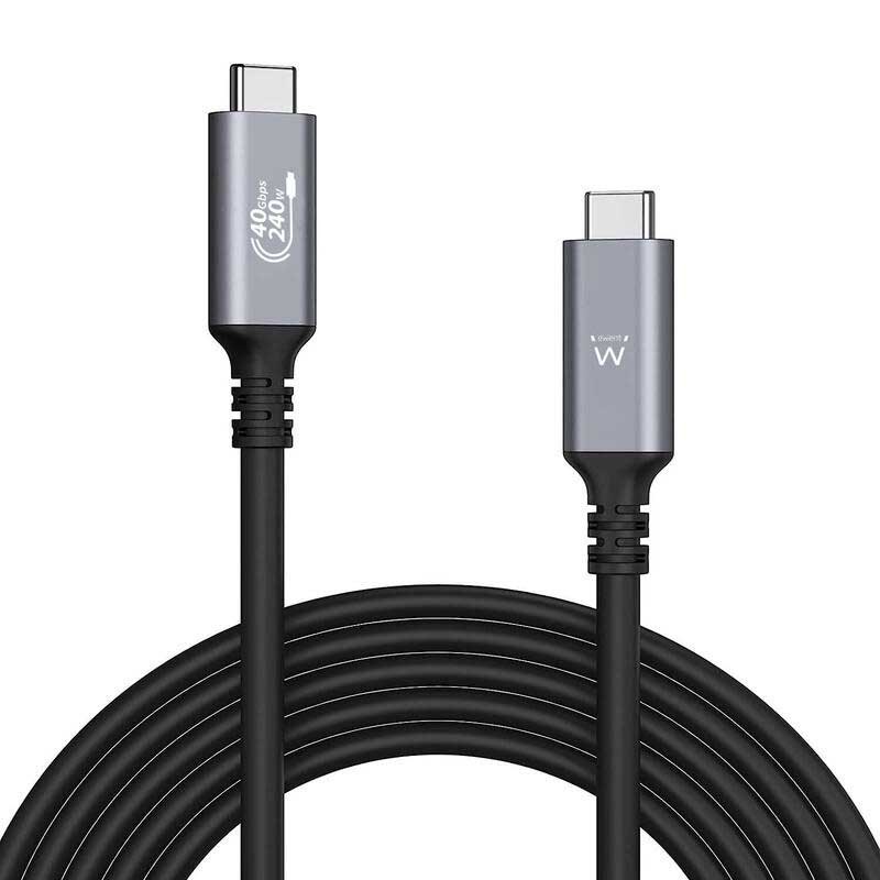 USB Cables | EC1070 1 m USB-C Cable Grey / Black Cables Black