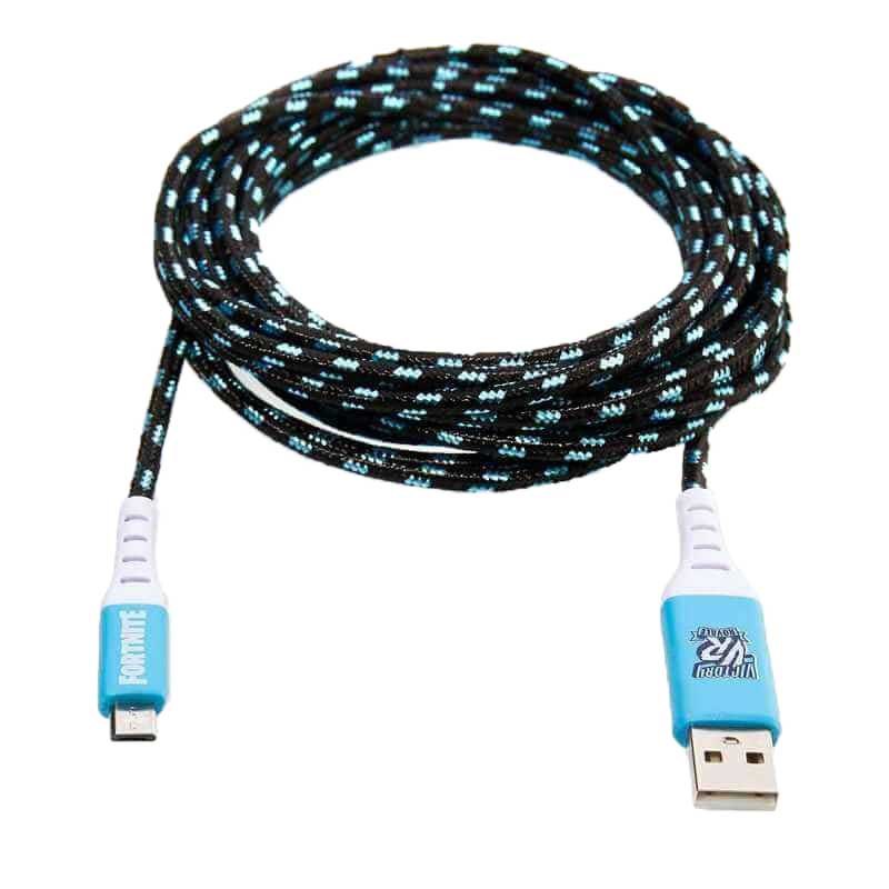 USB Cables | Fortnite USB-A To Micro USB Cable Black / Blue Cables Black