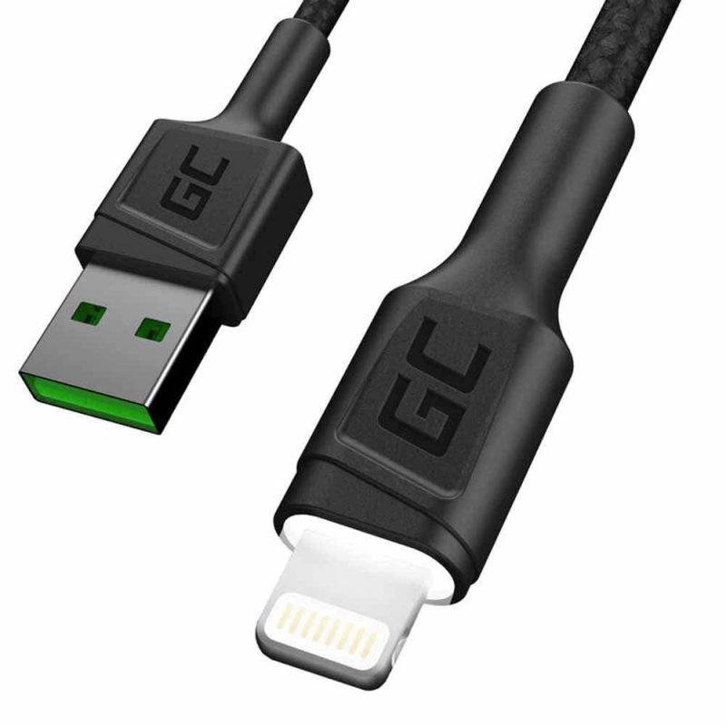 USB Cables | KABGC05 1.2 m USB-A To Lightning Cable Black / White Cables Black