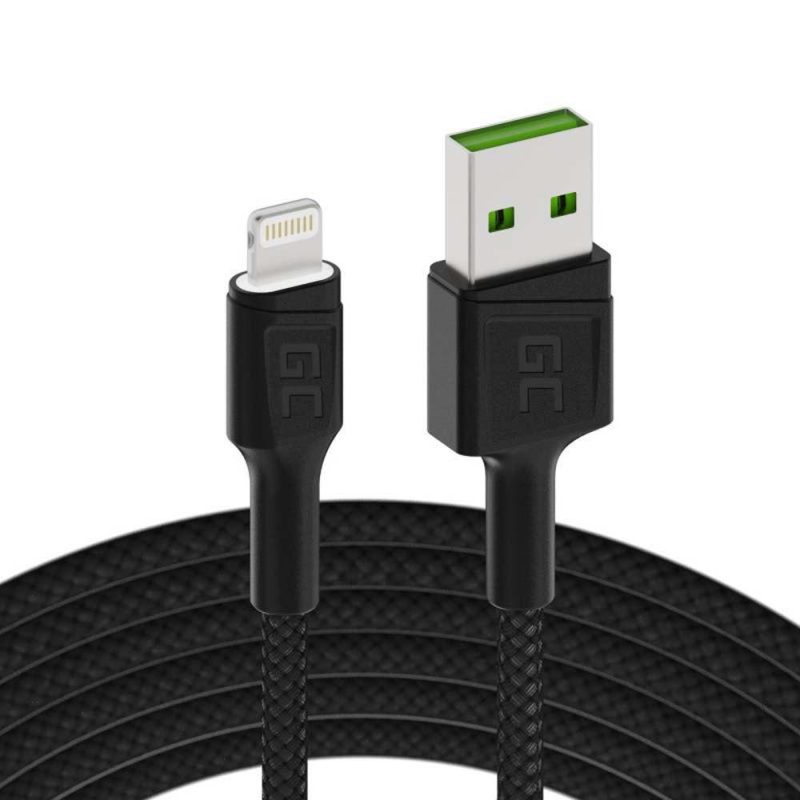 USB Cables | KABGC05 1.2 m USB-A To Lightning Cable Black / White Cables Black