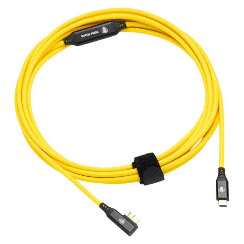 USB Cables | Micro B 90º 5 m USB-C Cable Yellow Cables USB Cables