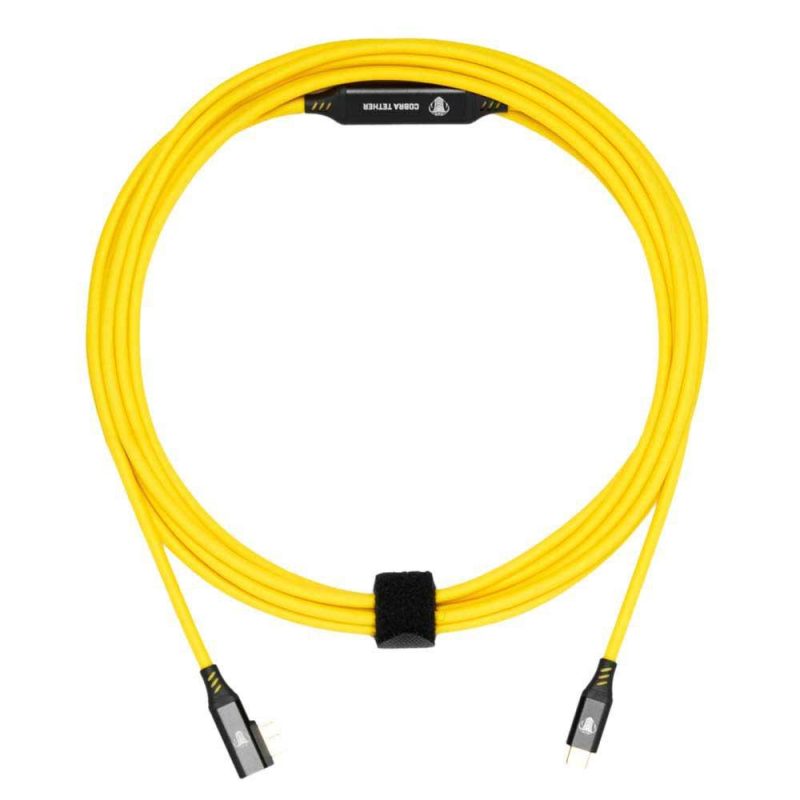 USB Cables | Micro B 90º 5 m USB-C Cable Yellow Cables USB Cables