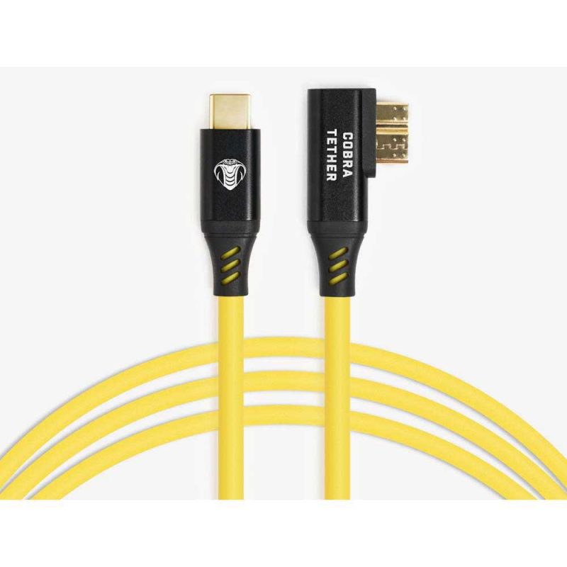 USB Cables | Micro B 90º 5 m USB-C Cable Yellow Cables USB Cables