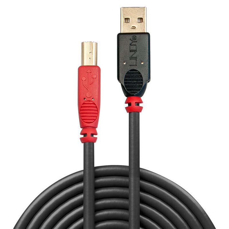 USB Cables | USB 2.0 USB-B Cable 10 m Black / Red Cables Black