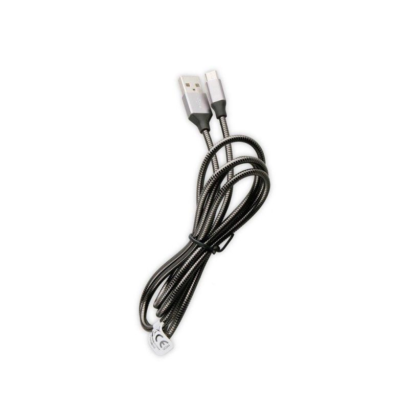 USB Cables | USB Cable To Micro USB Metal Flexible 2A 1.2 m Grey Cables Grey