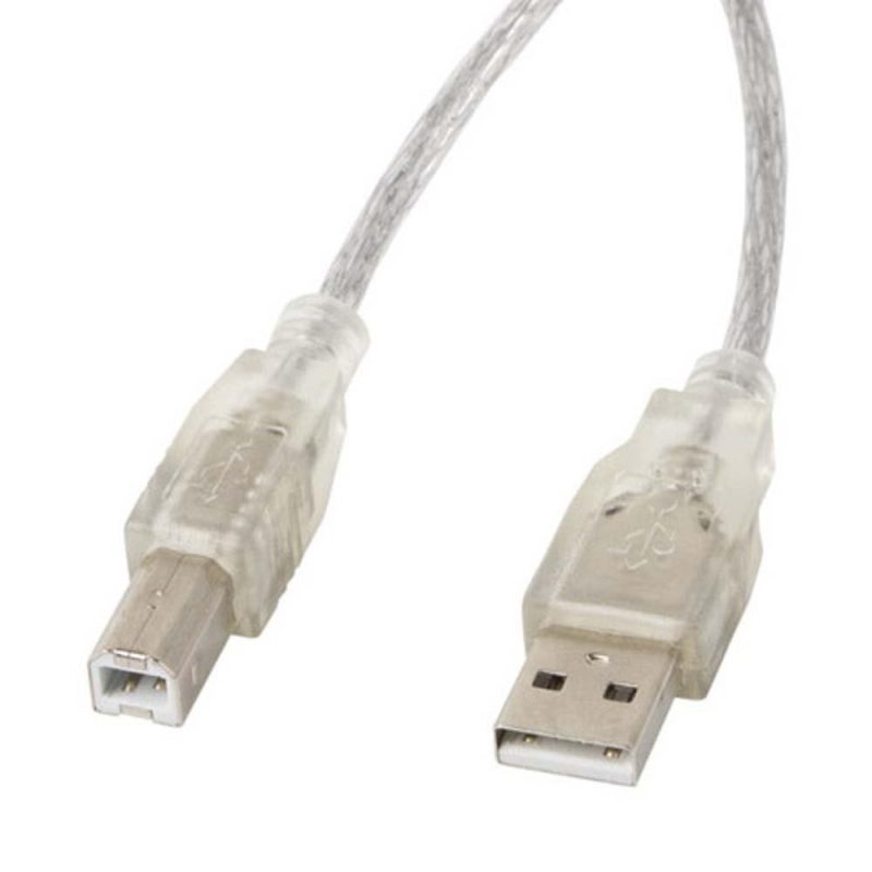 USB Cables | USB To B Ferrite Cable 3 m Clear Cables Clear