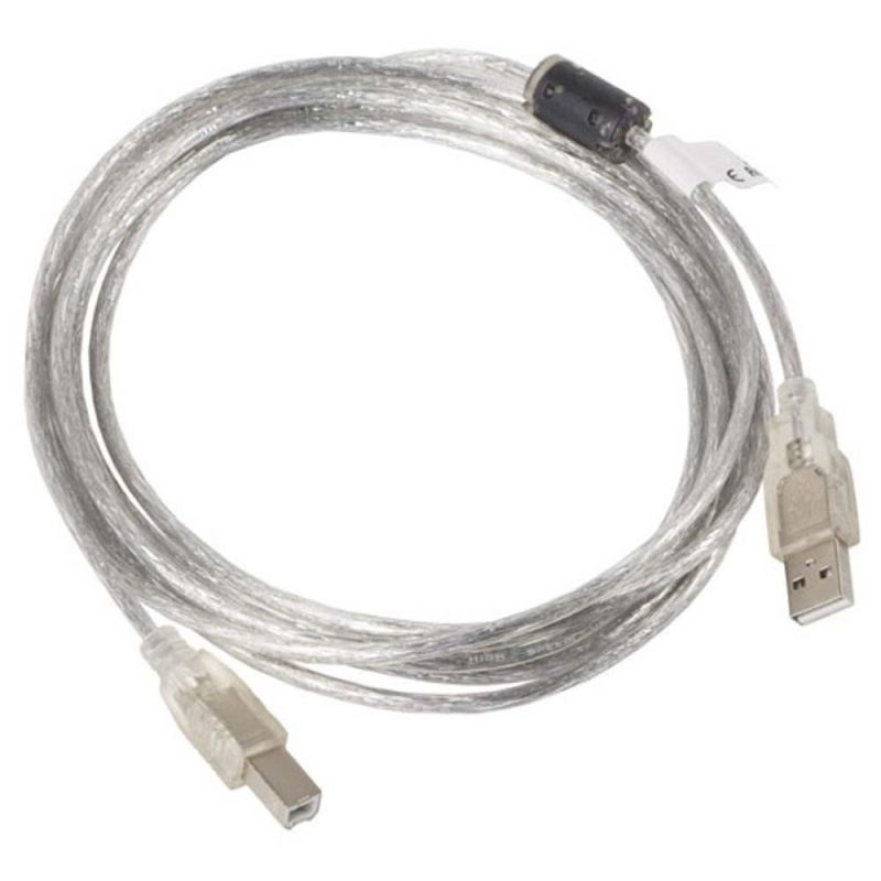 USB Cables | USB To B Ferrite Cable 3 m Clear Cables Clear