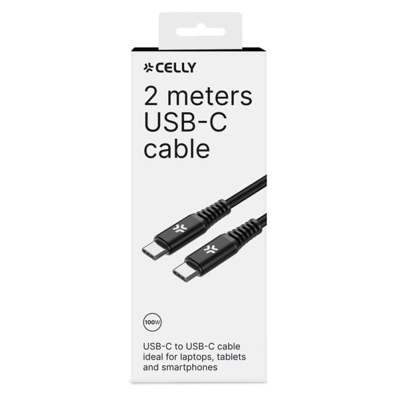 USB Cables | USBCUSBC100WBK 100W 2 m USB-C Cable Black Cables Black